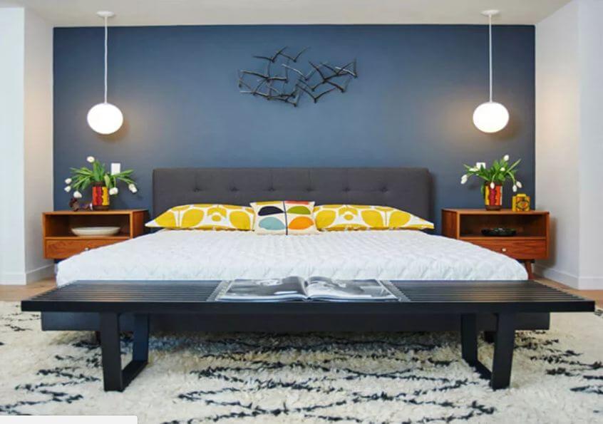 mid century modern bedroom paint