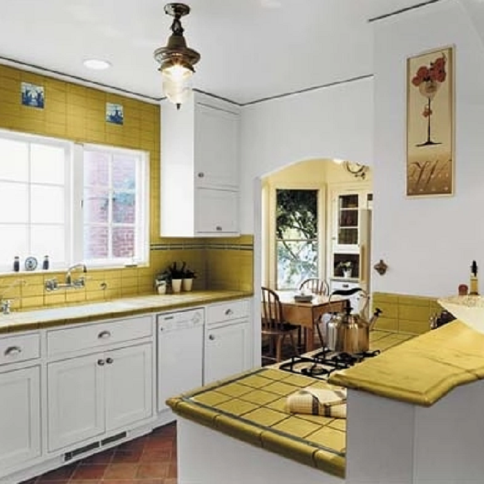 yellow kitchen wallpaper