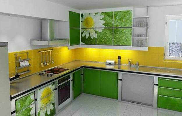 Elegant Yellow and Green Kitchen
