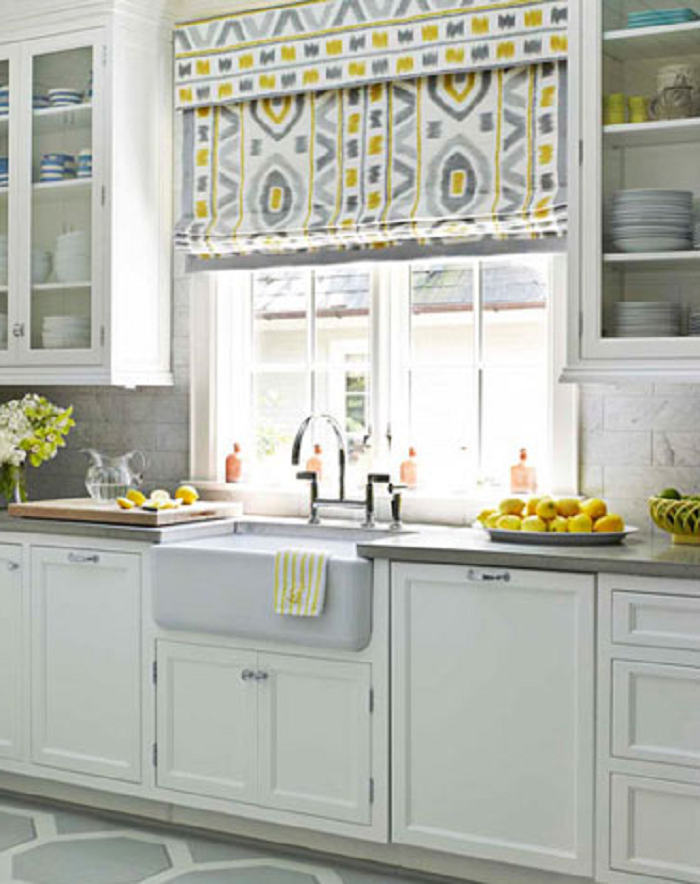 Yellow Accent Kitchen Curtains