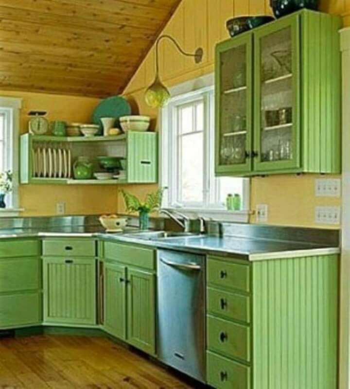 Green Kitchen Cupboard Paint