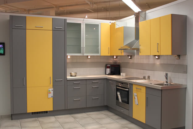 Grey and Yellow Kitchen