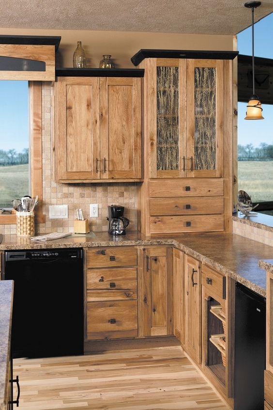 Hickory Cabinets Rustic Kitchen Design