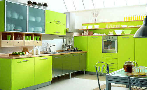 white and green kitchen cabinets