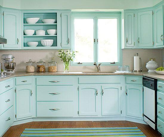 Seafoam Green Kitchen Cabinets