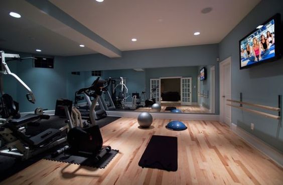 Basement Home Theater with Workout Room