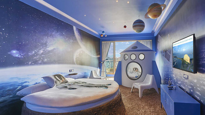 galaxy themed bedroom