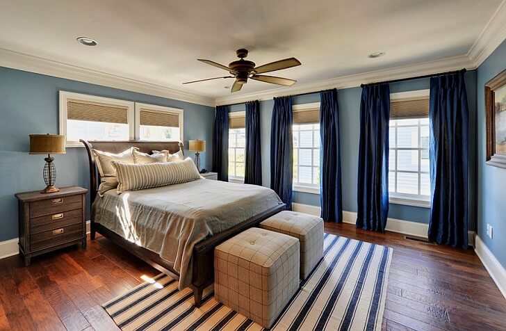 Navy Blue Bedroom Curtains