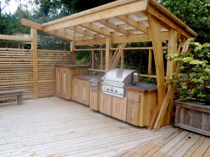 wood outdoor kitchen ideas