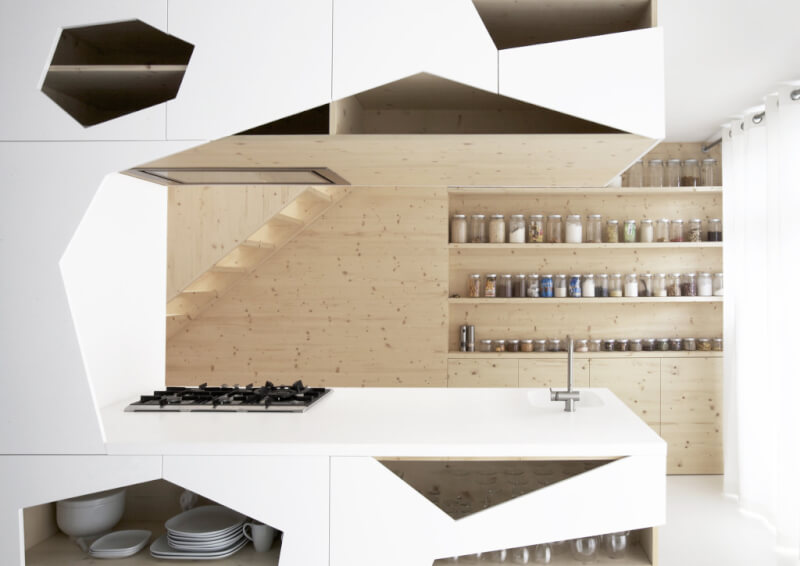 Geometric Modern Kitchen Cabinets