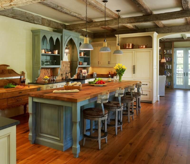 Rustic Kitchen Island with Seating