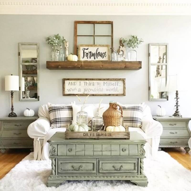 White Rustic Living Room