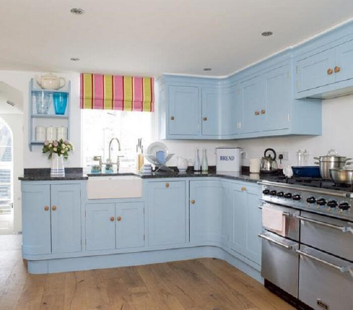 slate blue kitchen cabinets