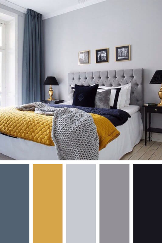 bedroom color schemes blue gray