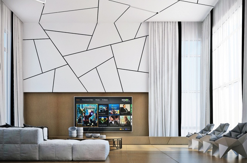 contemporary living room wall units