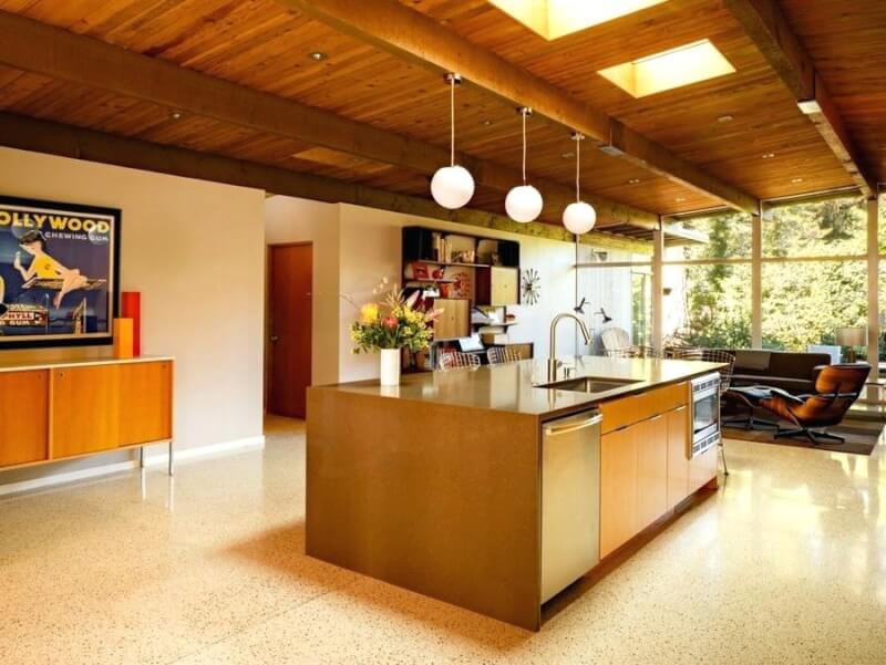 mid century modern kitchen island