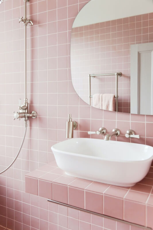 pink bathroom accessories set