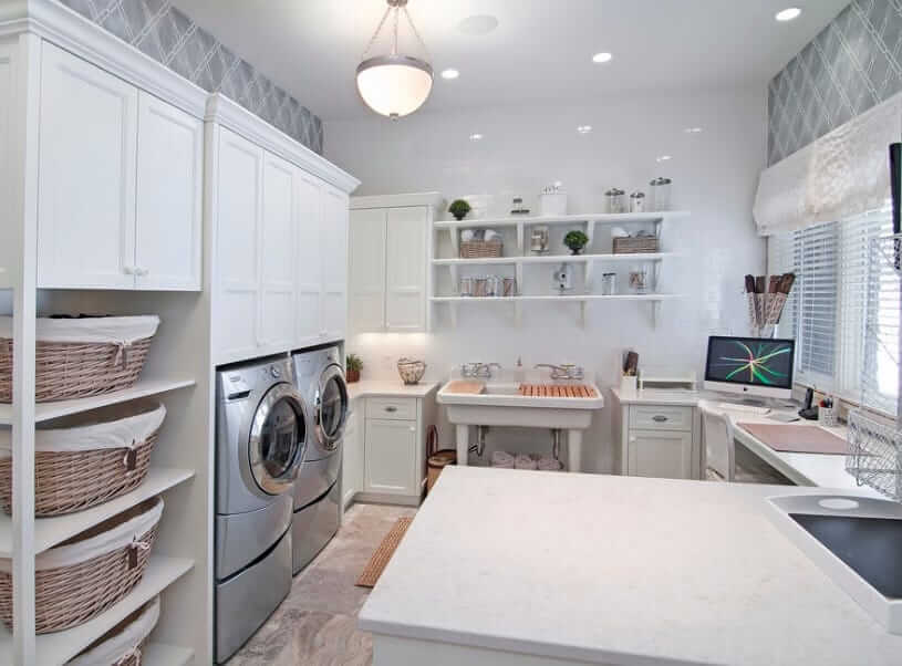 Organizing The Laundry Room With A Stand Alone Shelf